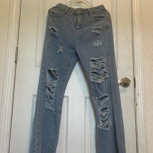 Flared detail high waisted ripped jeans, tried on but never worn